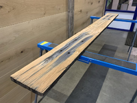 Foto 3 van 3 × 25 CM eikenhouten spoorplanken 260 CM lengte