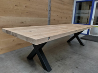 Foto 5 van 100x250CM 65 MM eiken Dragline tafel